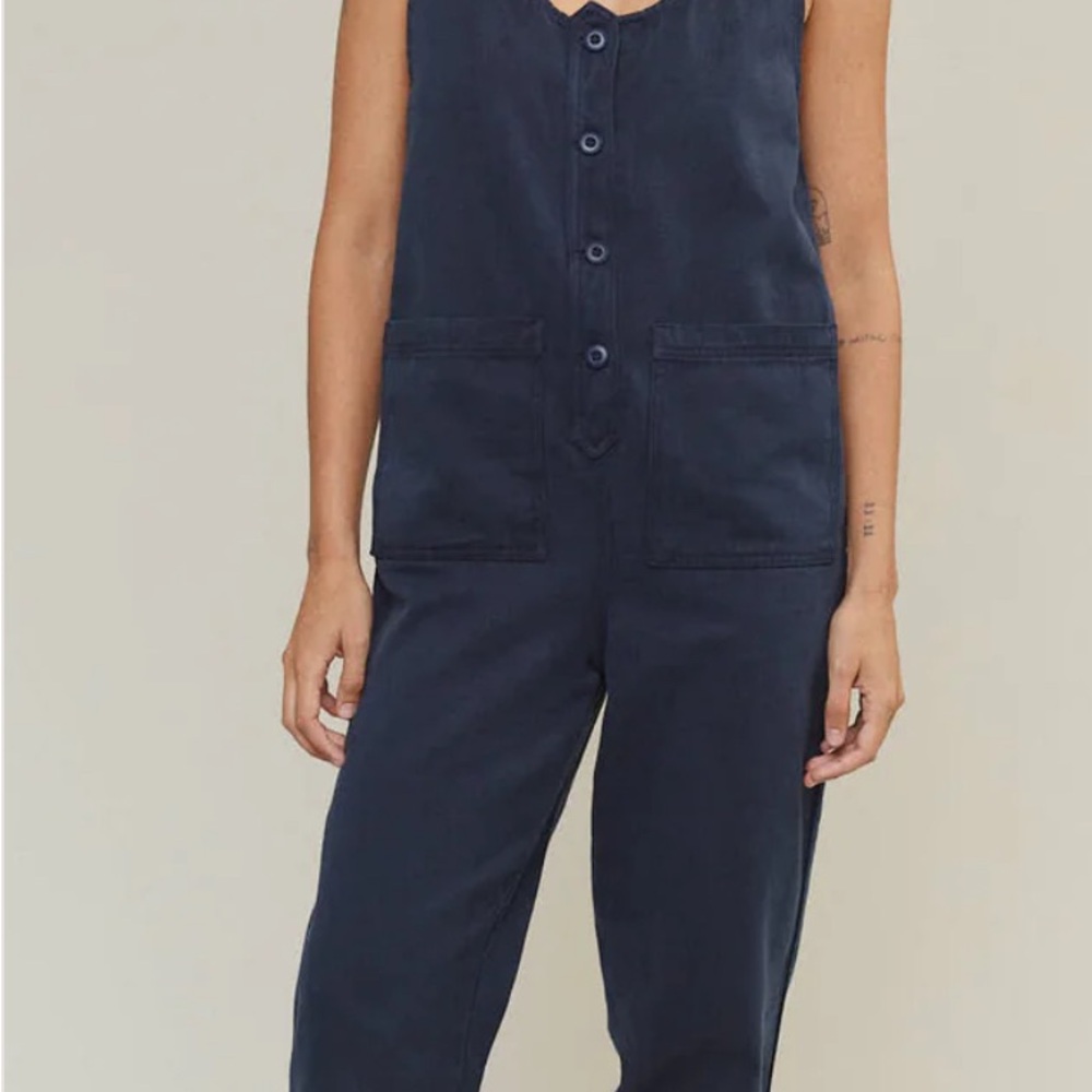 Jungmaven Button Front Canvas (not blue) Color Jumpsuit with Pockets